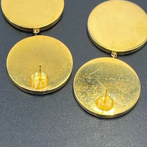 Joanna Laura Constantine Round Double Drop White Multicolored Confetti Earrings - Picture 7 of 10